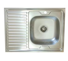 Мойка нерж AISI 430 накладн 800х600 0,6мм лев б/сиф 1 1/2 Владикс L-401