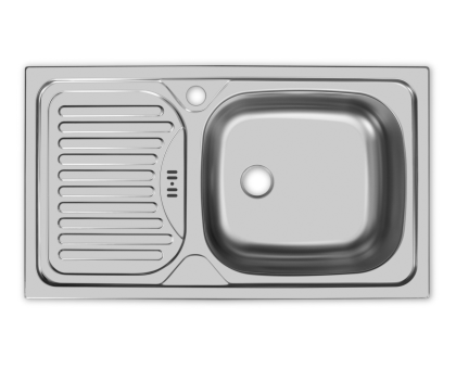 Мойка нерж. "Юкинокс" Классика 76*43, Лайн, врезная левая (CLL760.435-GW6K 2L) 