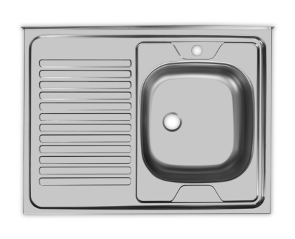 Мойка нерж. "Юкинокс" Стандарт 80*60 (5с) накладная левая (STD800.600 ---5C 0L-) 