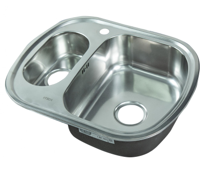 Мойка I-TECH двойная со скругленными углами 600х490х180х0,8 мат								