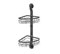 Двухъярусная угловая полка, проволока стальная, черный матовый, Easy, Milardo, EASCWS2M44