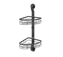 Двухъярусная угловая полка, проволока стальная, черный матовый, Easy, Milardo, EASCWS2M44