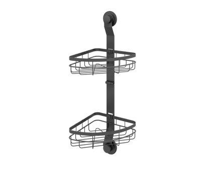 Двухъярусная угловая полка, проволока стальная, черный матовый, Easy, Milardo, EASCWS2M44