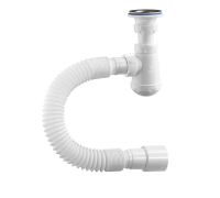Сифон умыв бут 1 1/4"x32 гофр 32х40/50 нерж/сетка Орио М-32020