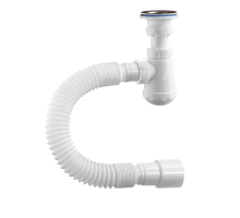 Сифон умыв бут 1 1/4"x32 гофр 32х40/50 нерж/сетка Орио М-32020