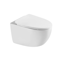 Унитаз подвесной безободковый (торнадо) DQ Grimm 560*390*395мм, сиденье микролифт, белый DT1386516