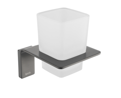 Подстаканник одинарный, матовое стекло, сплав металлов, Slide, графит, IDDIS, SLIGMG1i45