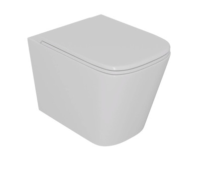 Унитаз подвесной безободковый D&K Quadro DT1516016, 530*360*365мм, сиденье микролифт, белый