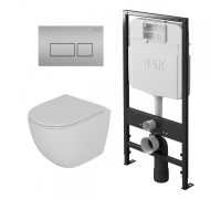Комплект Унитаз подвес.безобод D&K Matrix DT1396016, 490*370*360мм, сиденье микролифт,бел DS1391603