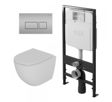 Комплект Унитаз подвес.безобод D&K Matrix DT1396016, 490*370*360мм, сиденье микролифт,бел DS1391603