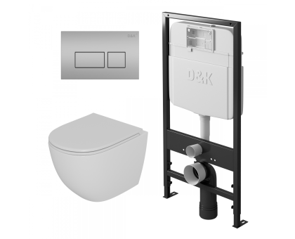 Комплект Унитаз подвес.безобод D&K Matrix DT1396016, 490*370*360мм, сиденье микролифт,бел DS1391603