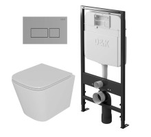 Комплект Унитаз+Инсталляция D&K Berlin 490*340*350мм, сиденье микролифт белый (DS1431605)