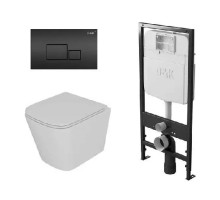 Комплект Унитаз+Инсталляция D&K Berlin DT1436016, 490*340*350мм, сиденье микролифт, белы