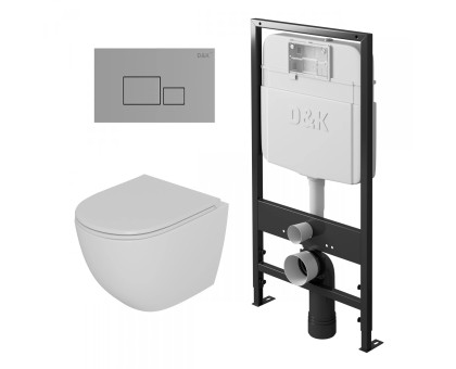 Комплект Унитаз+Инсталляция D&K Matrix DT1*1396016, 490370*360мм, сиденье микролифт, белыйDS1391608