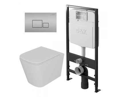 Комплект Унитаз+Инсталляция D&K Quadro 530*360*365мм,сиденье микролифт, белый (DS1511603)