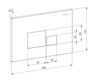 Клавиша смыва D&K Quadro DB1519002, универсальная, матовый ХРОМ
