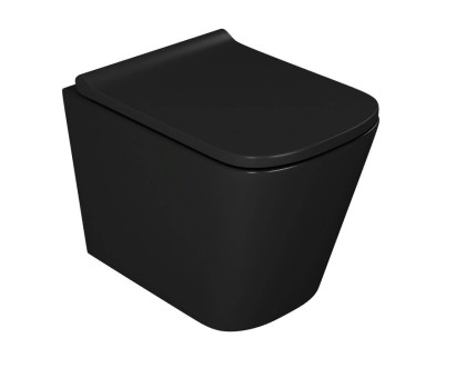 Унитаз подвесной безободковый D&K Berlin DT1436025, 490*340*350мм, сиденье микролифт, черный