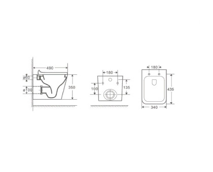 Унитаз подвесной безободковый D&K Berlin DT1436016, 490*340*350мм, сиденье микролифт, белый