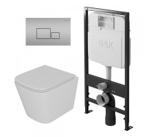 Комплект Унитаз+Инсталляция D&K DI8055119+Клавиша смыва D&K Quadro DB1519001 (DS1431606)	