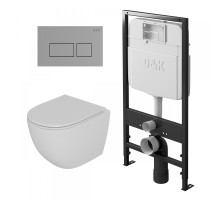 Комплект Унитаз+Инсталляция D&K DI8055119+Клавиша смыва D&K Berlin (DS1391605	)		 