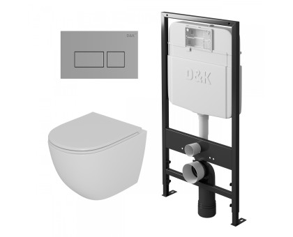 Комплект Унитаз+Инсталляция D&K DI8055119+Клавиша смыва D&K Berlin (DS1391605	)		 