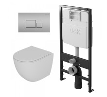 Комплект Унитаз+Инсталляция D&K DI8055119+Клавиша смыва D&K Quadro DB1519002 (DS1391604)	