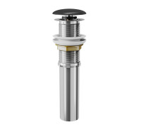 Донный клапан для раковины (умывальника) D&K 1/4" клик-клак, графит крышка (DC9006)										