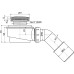 Сифон д/поддона h=58мм 1 1/2"x40 пер/тр 45гр 40/50 хром/слив Alca A471CR-50