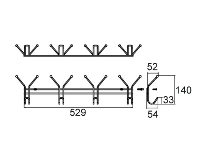 Настенные крючки, проволока стальная, 03, Milardo, 003W000M41