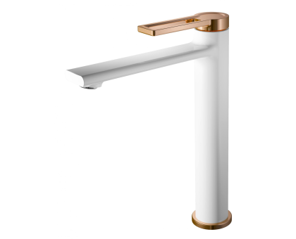 Смеситель для умывальника I-TECH, DORADO 11, однорычажный, белый/золото, гайка								