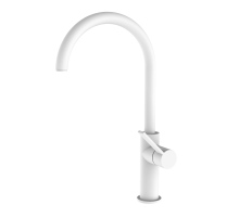 Смеситель Zipponi для кухни с поворотным Pизливом, БЕЛЫЙ матовый 17813DD-Z01 