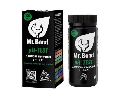 Комплект полосок индикаторов для измерения PH, 100шт Mr.Bond pH-TEST  