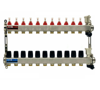 Коллекторная группа 1"х3/4" 11 выходов, без кранов "КВАДРАТ", нержавеющаяя сталь KCS5011 TIM