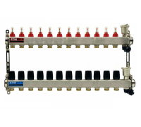 Коллекторная группа 1"х3/4" 12 выходов, без кранов "КВАДРАТ", нержавеющаяя сталь KCS5012 TIM
