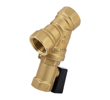 Фильтр косой латунный 1/2", внутренняя резьба. с мини краном BL-D7602 TIM