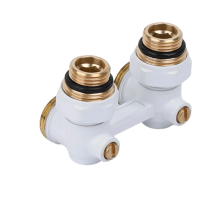 Узел углового нижнего подключения с шаровым краном и адаптером 1/2"x 3/4", белый. ME221CW TIM