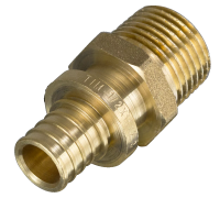 Муфта аксиальная латунная с наружной резьбой 1"х25(3,5) HS2504M TIM