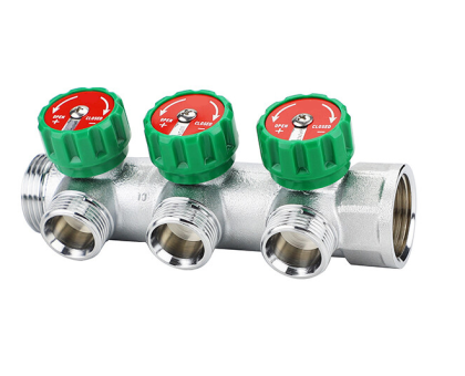 Коллектор с регул. вентилями и выходами стандарта Евроконус 1"х3/4"EK-3выхода MR-04N-3E TIM