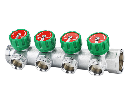 Коллектор с регул. вентилями и выходами стандарта Евроконус 1*3/4EK-4выхода MR-04N4E TIM