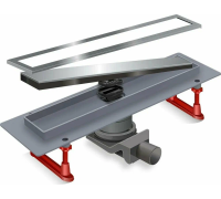 Трап с двусторонней решеткой горизонтальный сток Evolux Glass(бел глянц стекло) 70х400 ZSt.1133.4002