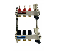 Коллекторная группа 1"х3/4"  3 выхода, без кранов "КВАДРАТ", нержавеющая сталь KCS5003 TIM