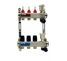 Коллекторная группа 1"х3/4"  3 выхода, без кранов "КВАДРАТ", нержавеющая сталь KCS5003 TIM
