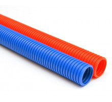 Труба Гофрированная CorrugatedPipe 28mm 50m (Blue) VALFEX нар 30 мм (ТОЛЬКО БУХТОЙ 50 М)