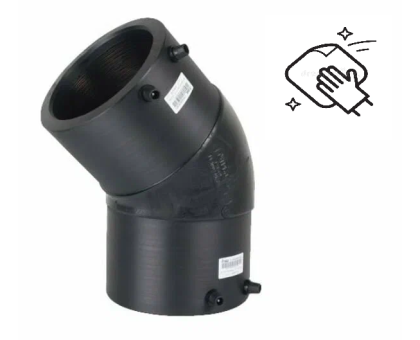 Отвод 45 гр. с ЗН ПЭ100 ГАЗ/ВОДА 75 SDR11 ГПП (в комплекте с салфеткой для обезжиривания)			