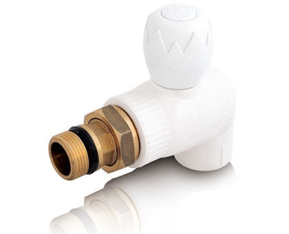 Кран углов. для отопления PPR НР 20х1/2 тип 2 (шар из PPSU) "BLUE OCEAN"