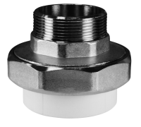 Муфта комб.разъём.(американка) с наружной резьбой 110х4" (Valfex) БЕЛАЯ