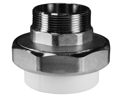 Муфта комб.разъём.(американка) с наружной резьбой 110х4" (Valfex) БЕЛАЯ