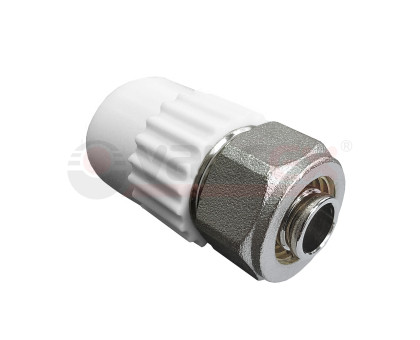 Комбинированная муфта для соединения PPR-PEX труб 20х16  (Valfex) БЕЛАЯ 