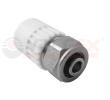 Комбинированная муфта для соединения PPR-PE труб 20х16 (Valfex) БЕЛАЯ 