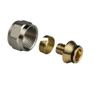 Соединитель евроконус аксиальный, латунь,20х2,8х3/4", желтый, RTP
